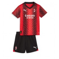 AC Milan Fotballklær Hjemmedraktsett Barn 2023-24 Kortermet (+ korte bukser)